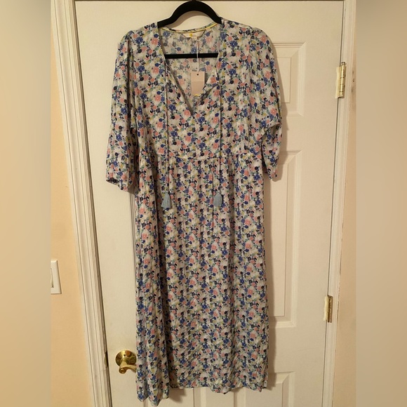 NWT Boden Light Blue Floral Print Women's Dress Size 6R - Picture 2 of 8